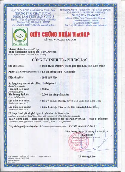 Giấy chứng nhận VietGAP